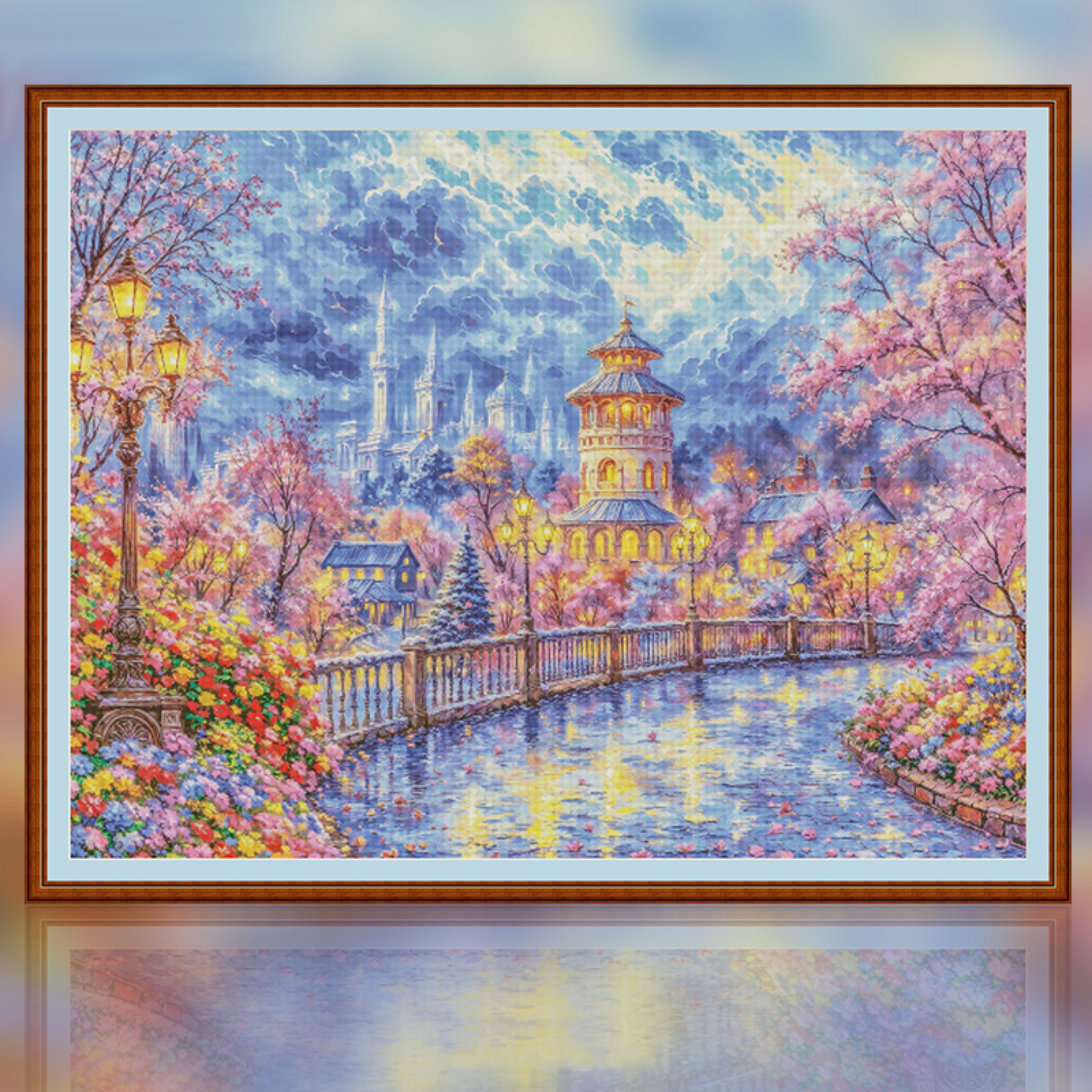 【Fairy Brand】Scenic Castle Full 14CT Pre-stamped Canvas(120*95cm) Egyptian Cotton Cross Stitch