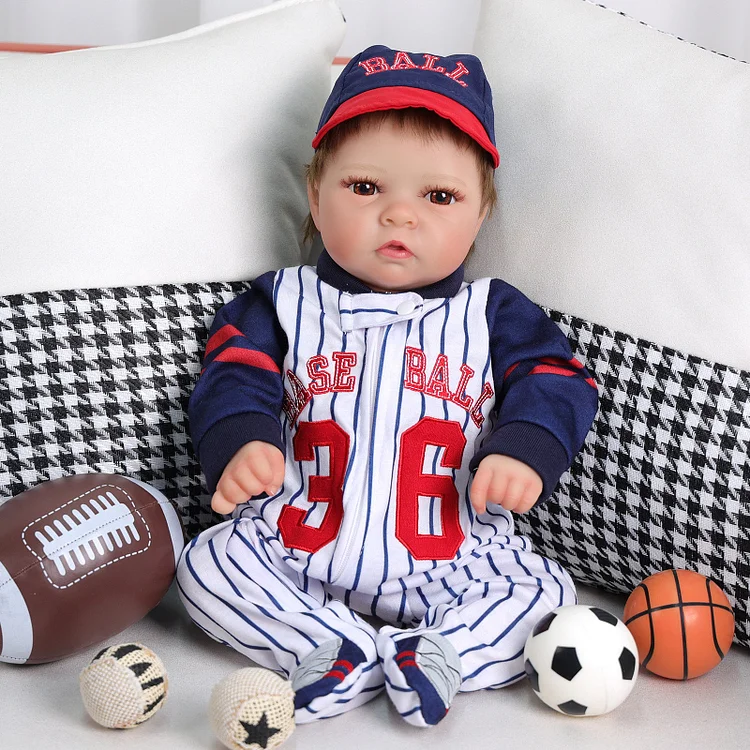Babeside Trey 17'' Reborn Baby Doll Baseball Boy Lovely Sport Style Awake