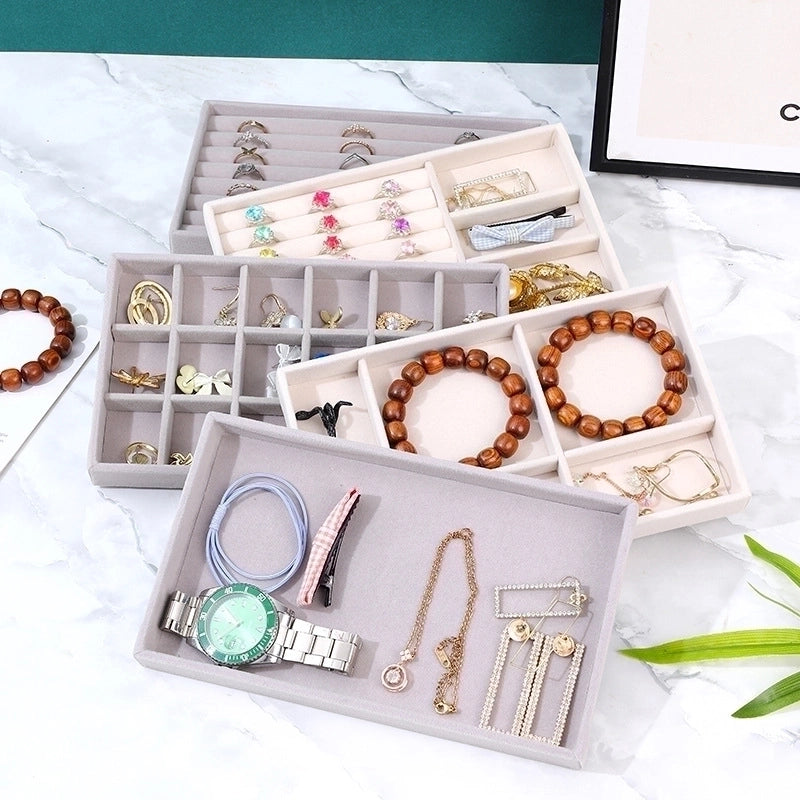 Minimalist Solid Color Velvet Flannel Jewelry Rack