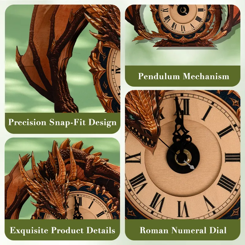 Dragon of Time Wooden Clock Puzzle
