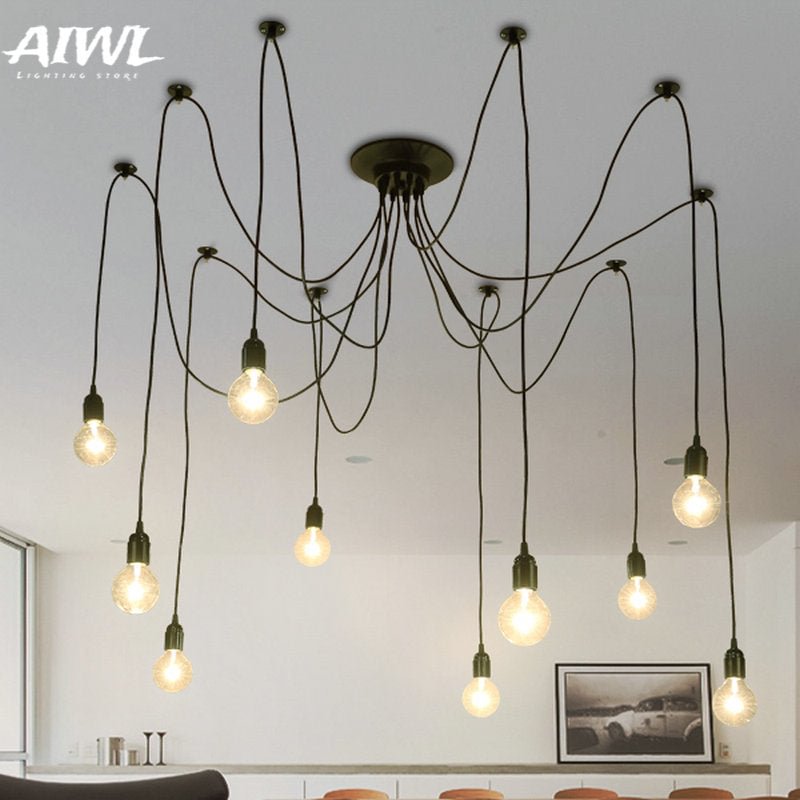 Vintage Industrial E27 Pendant Lamp Loft Nordic Hanging Lamp Long Pendant Lights Kitchen coffee store Decoration Indoor Lighting