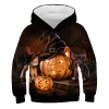 Kid Boy Girl 3D Printed Casual Halloween Long-Sleeved Hoodies Tops
