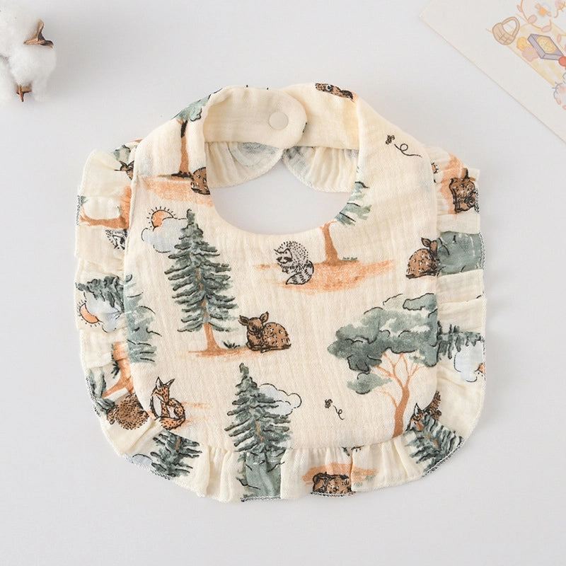 Cute Pastoral Letter Rainbow Fruit Cotton Burp Cloths Baby Accessories