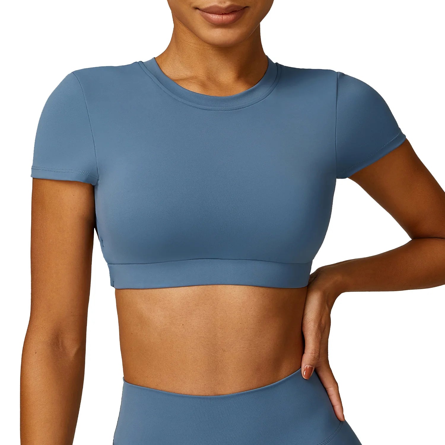 Llyge Women Yoga T-shirts Solid Sports Top Short Sleeve Running Shirts Sexy Exposed Navel Quick Dry Fitness Gym Workout Tops llyge