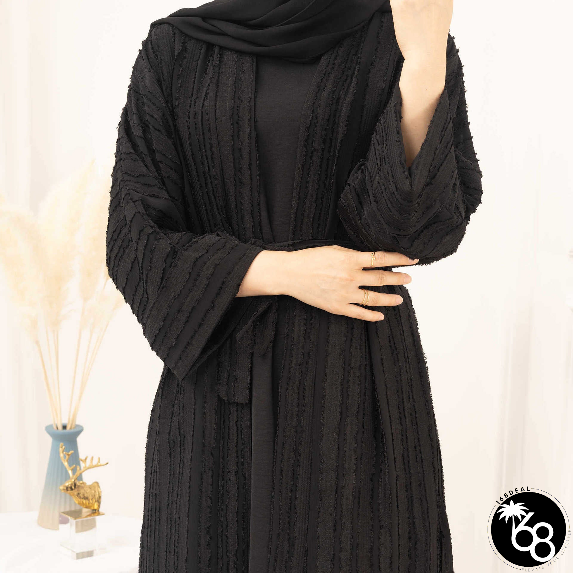 Women's Arabian Polyester Full Sleeve Solid Pattern Casual Abaya | 168DEAL