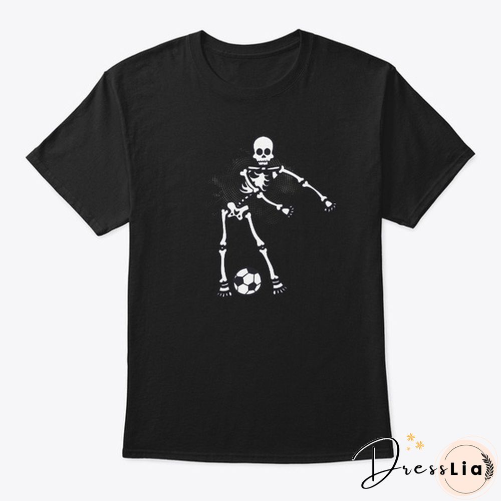 Dabbing Skeleton Soccer Ball Graphic By Hanes Tagless Tee T-Shirt