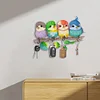 (US Only)Birds Wood 2D/Flat DIY Diamond Painting Art Hooks No Hole Punching Wall Decor