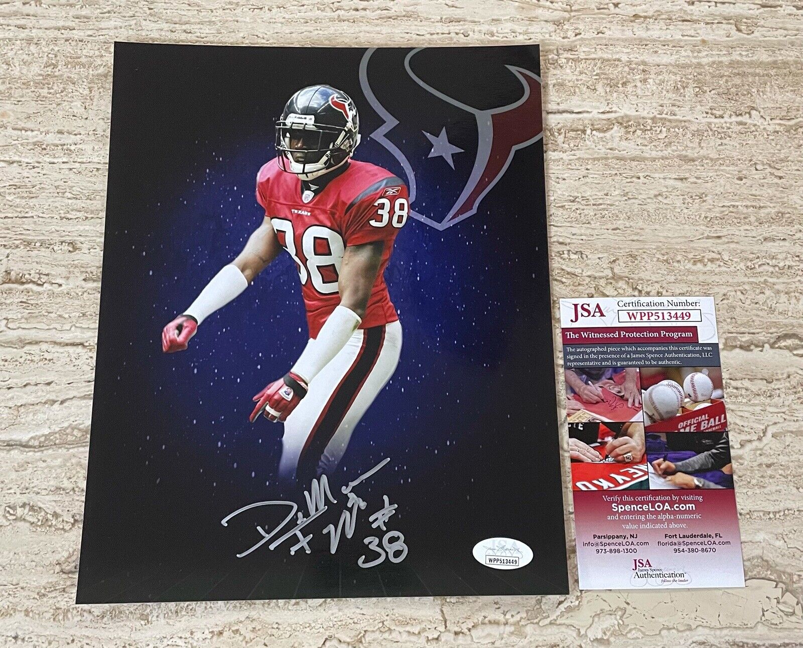 Demarcus Faggins Houston Texans Autographed Signed 8X10 Photo Poster painting JSA COA