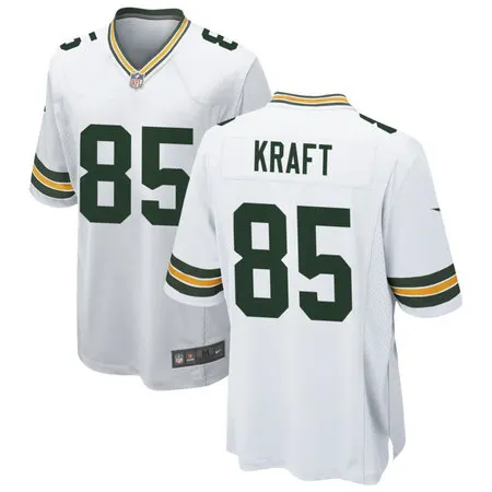 Men's Green Bay Packers #85 Tucker Kraft White Game Player Jersey