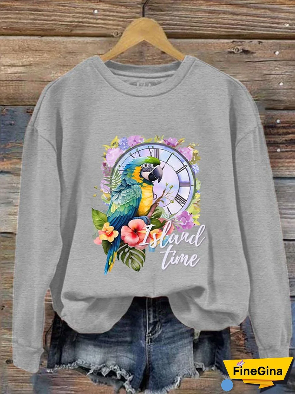 Women's Retro Parrothead Graphic Sweatshirt