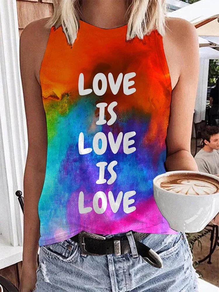 VChics Women's LGBT Love Is Love Is Love Printed Vest