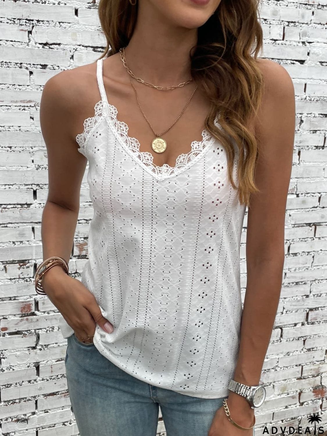 Eyelet Lace Trim Cami