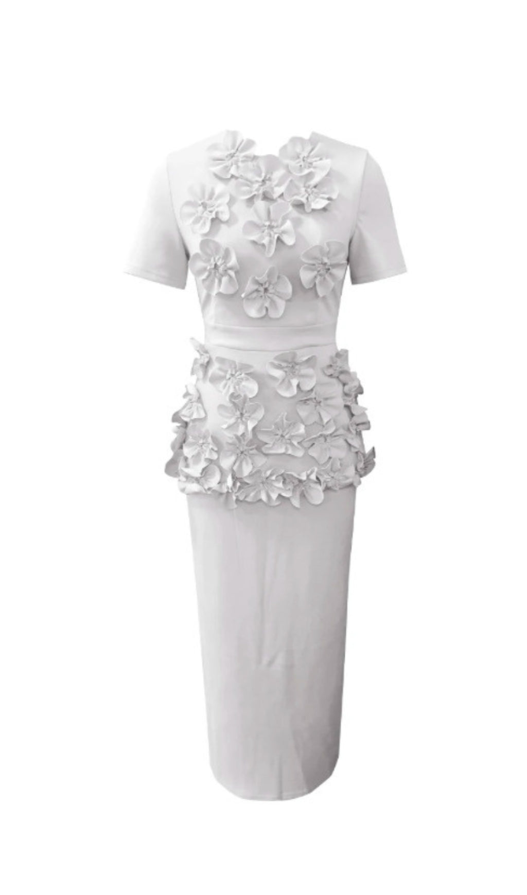 trista Flower Two-Piece Set in white