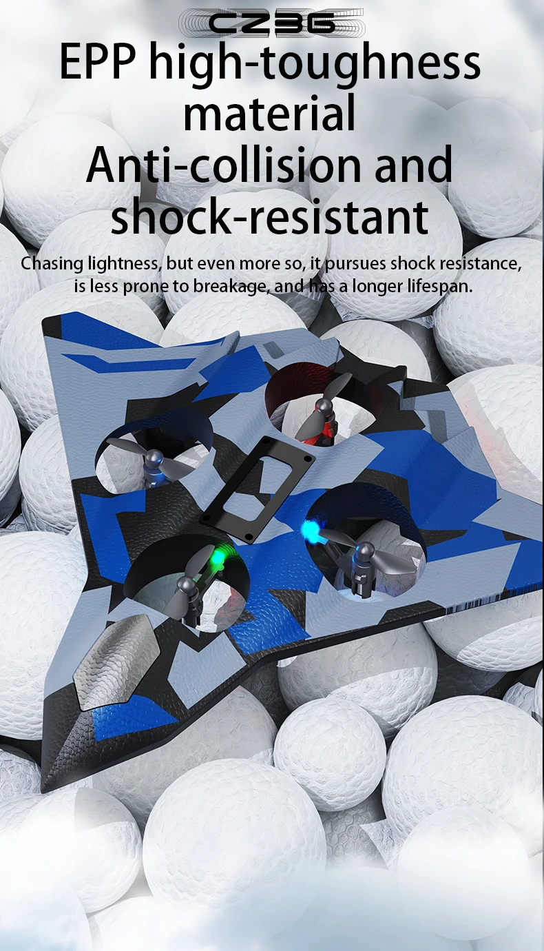 Tegooe Tegooe RC Stunt Glider for Kids - Durable EPP Foam Remote Control Airplane with 24G System