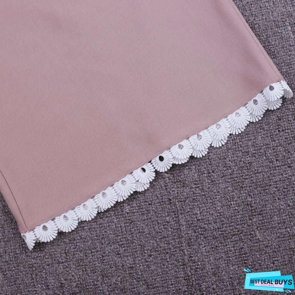 Strappy Sleeveless Frill Over Knee Bandage Dress PZ19194