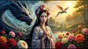 Luxury AB Velvet Diamond Painting Kit - Dragon and Beauty