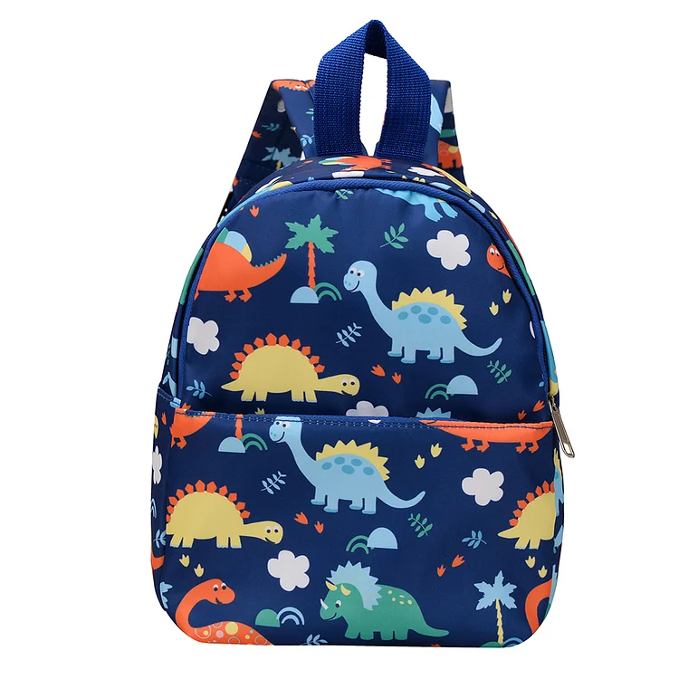 Cute Dinosaur Kids Backpack Kindergarten Nylon Casual School Bag (Blue)
