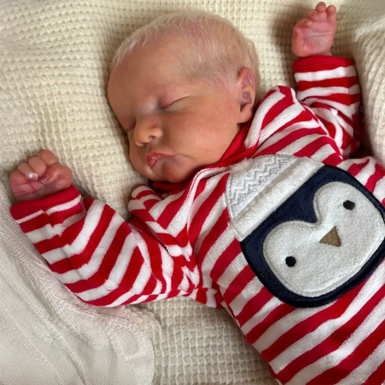 20" Newborn Lifelike Sleeping Baby Blonde Hair Doll Boy Named Botulin：Realistic Reborn Baby Dolls By Rsgdolls®
