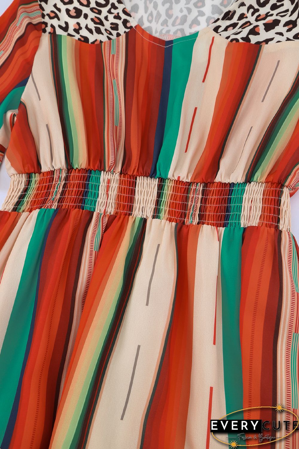 Serape Striped Leopard Mini Dress