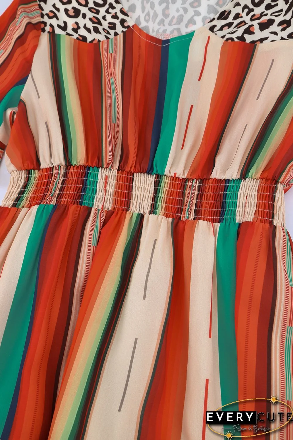 Serape Striped Leopard Mini Dress