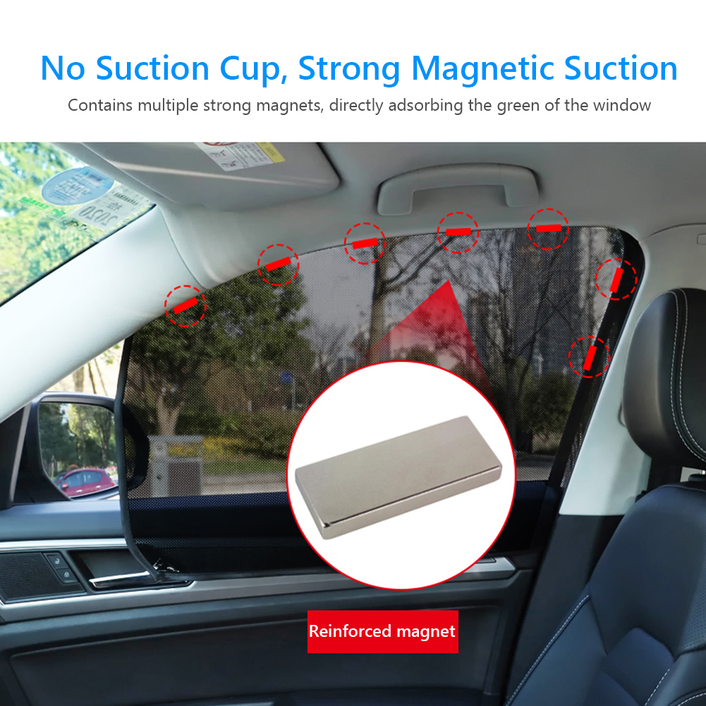 Magnetic Car Window Sun Shade Summer UV Protection Mesh Side Window Curtain