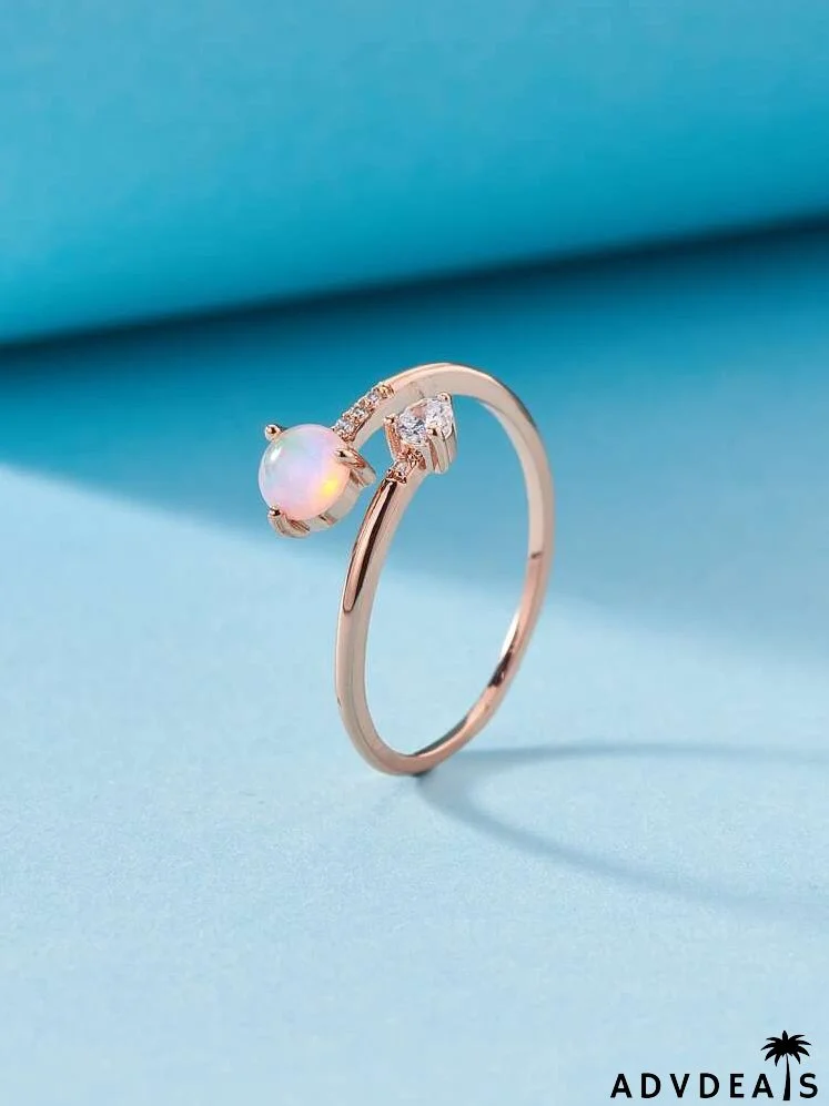 Rhinestone Decor Cuff Ring
