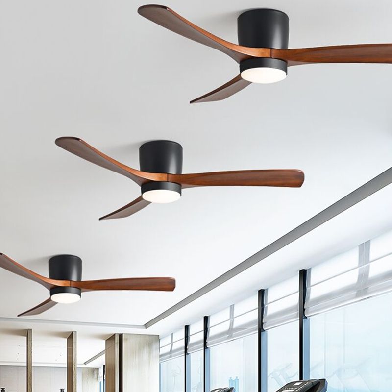 Contemporary Ceiling Fan Light Wooden LED Ceiling Flush Mount