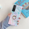 2022 Laser Marble Pattern Ring Holder Protective Cover For Samsung Galaxy
