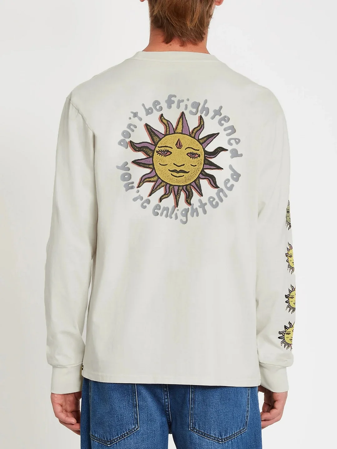 New Mens Abstract Sun Print Artist Long Sleeve T-Shirt