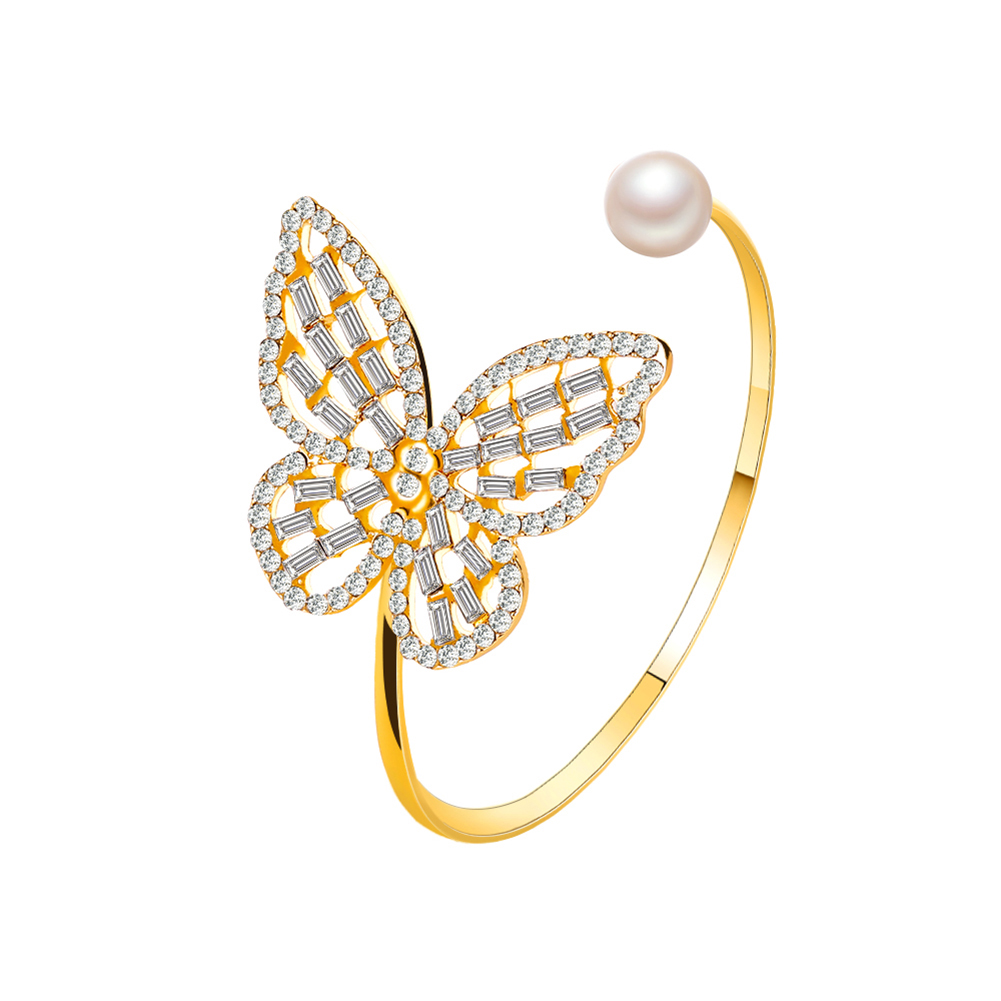 

Exaggerated Butterfly Bracelet Women Adjustable Pearl Circle Bangle Jewelry, 501 Original