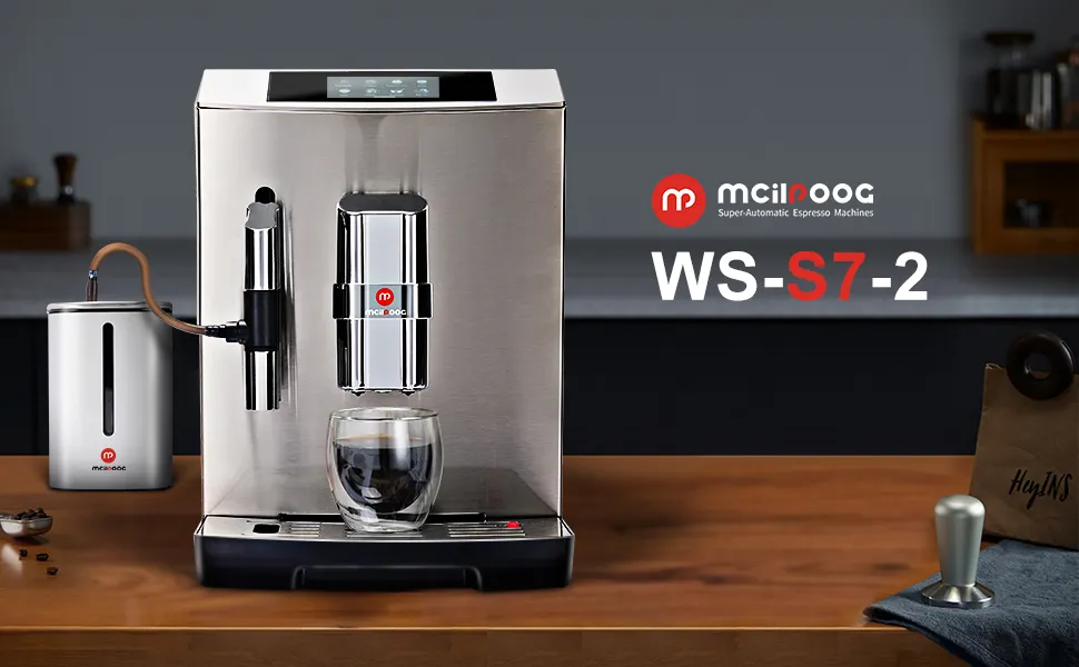 Mcilpoog WS-S7 Fully Automatic Espresso Coffee Machine with Milk