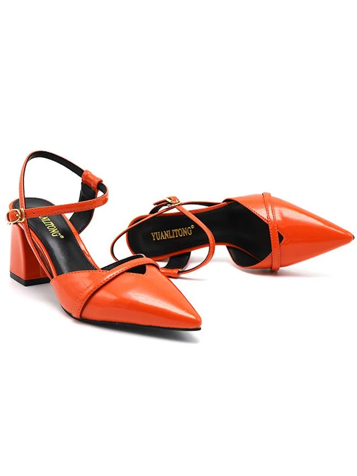 Fashion sexy coral pointed thick trendy buckle fashion sandals