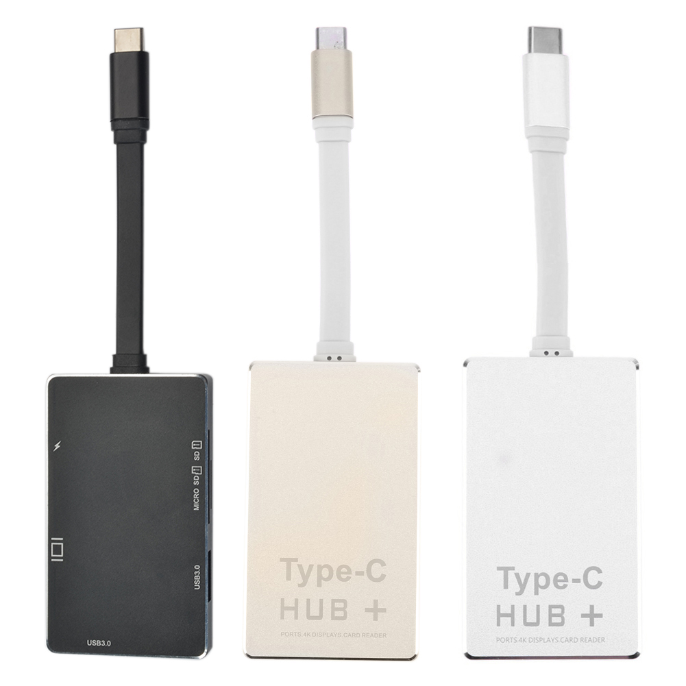 

USB 3.1 Type-C Multi Function HUB Micro SD Card 4K Displays for Macbook Lap-142511, Silver, 501 Original