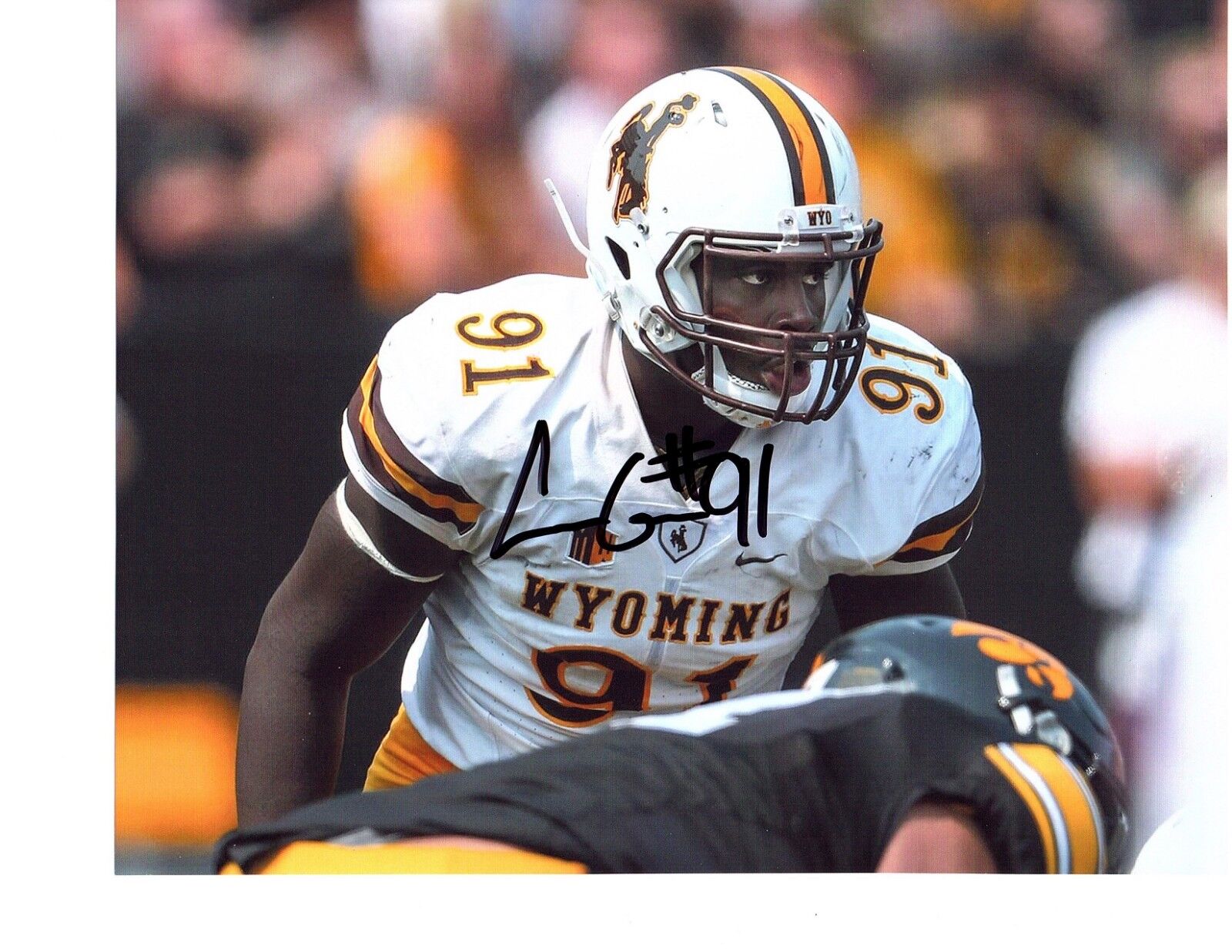 Carl Granderson Wyoming Cowboys signed autographed 8x10 football Photo Poster painting b