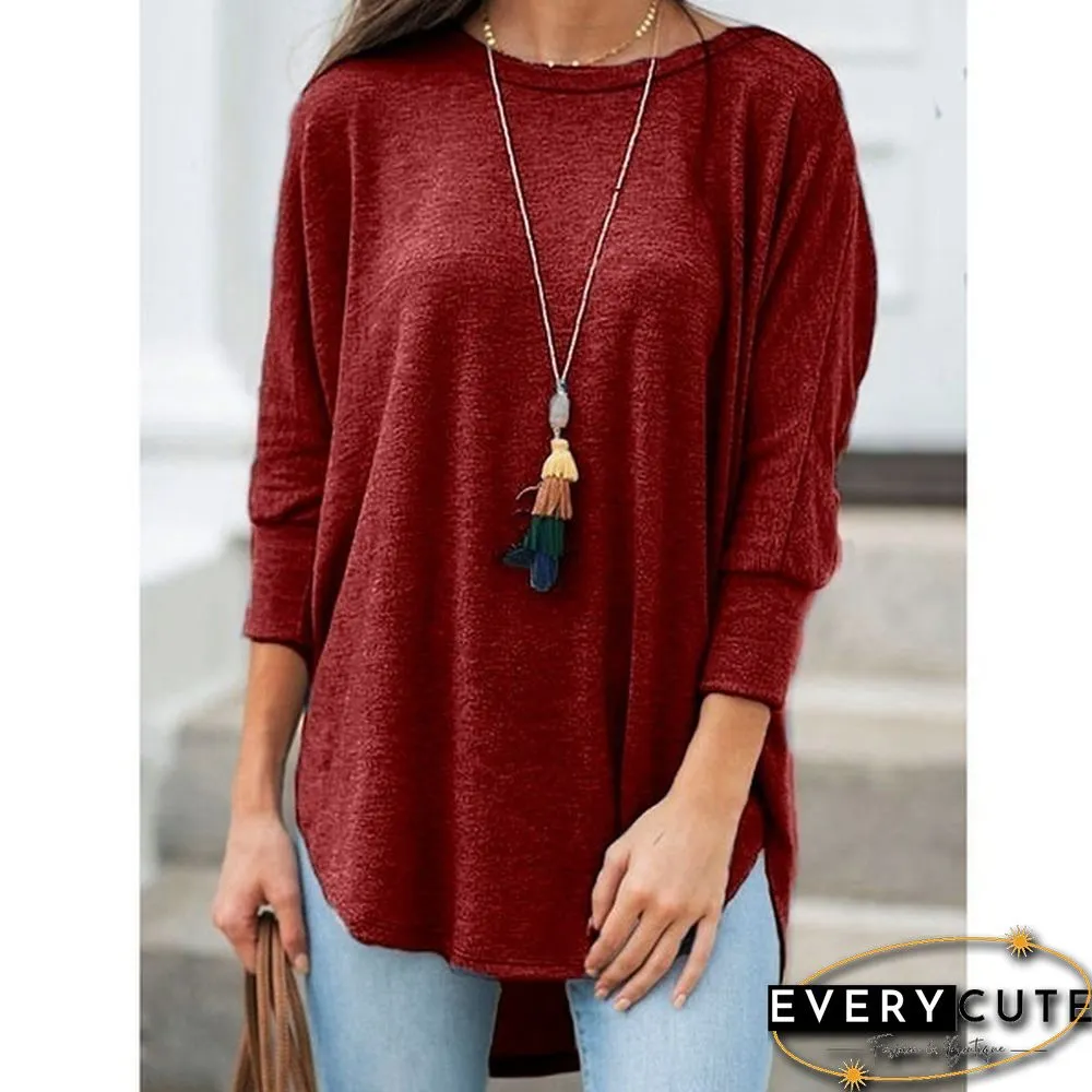 XS-8XL Plus Size Fashion Tops Autumn and Winter Clothes Womens Casual Sleeve Loose Pullver