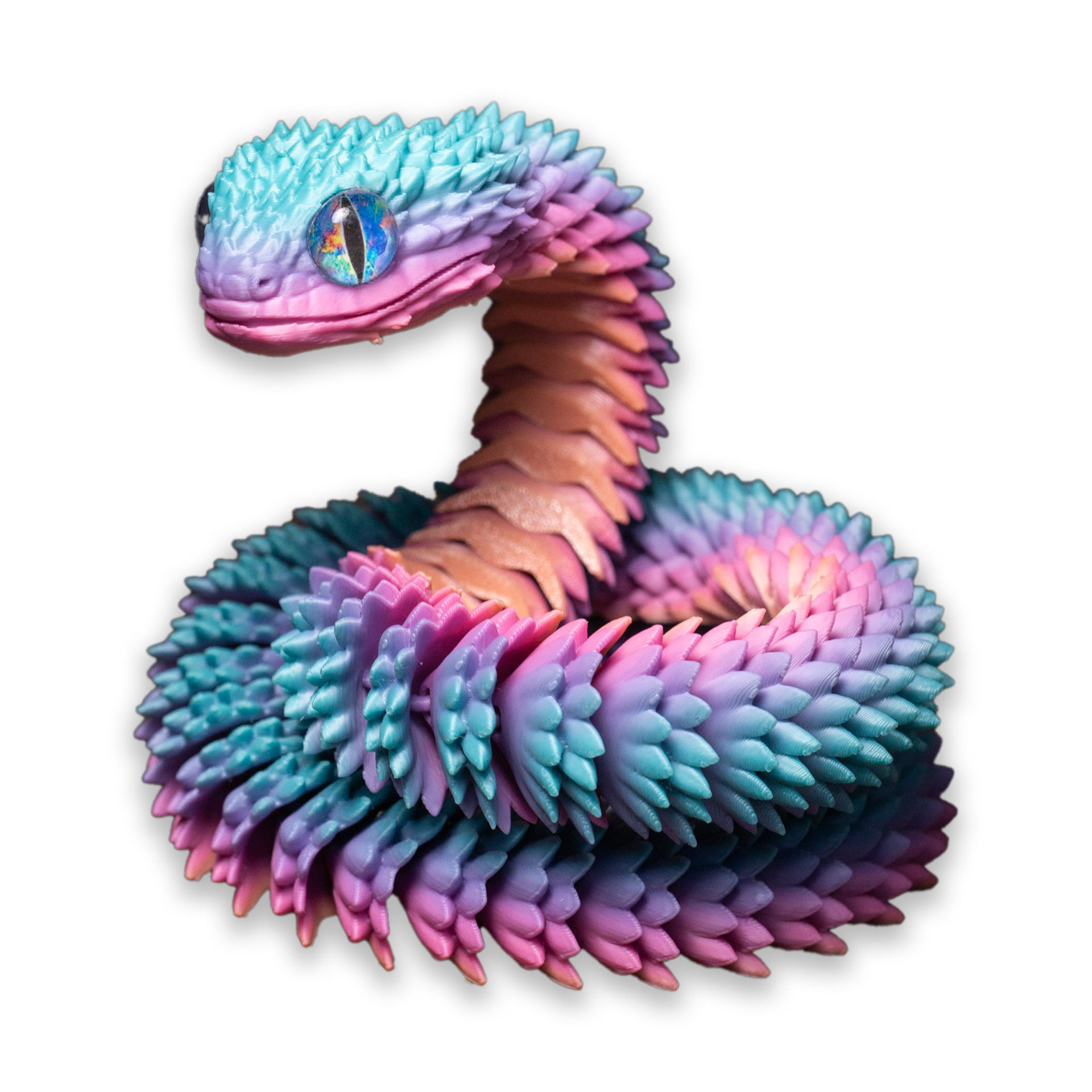 Tegooe 3D Printed Articulated Snake Figurine - Flexible Desktop Ornament