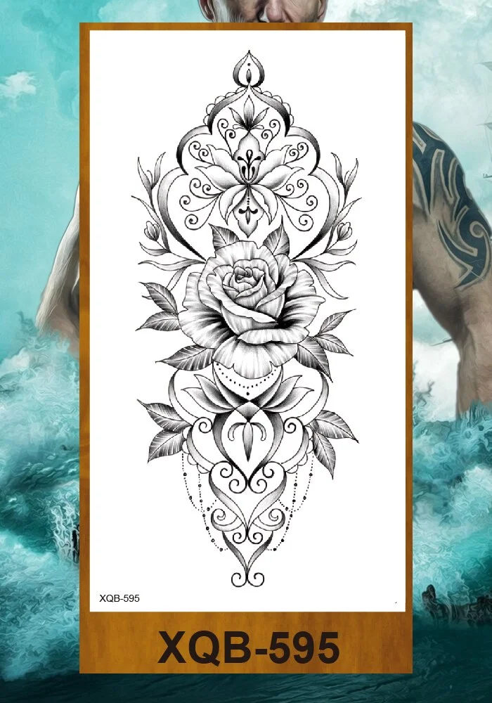 Temporary Tattoos Stickers Woman Arm Neck Chest Fake Necklace Tattos Girl Flower Cute Pussy Cat Body Makeup Waterproof Serpenti