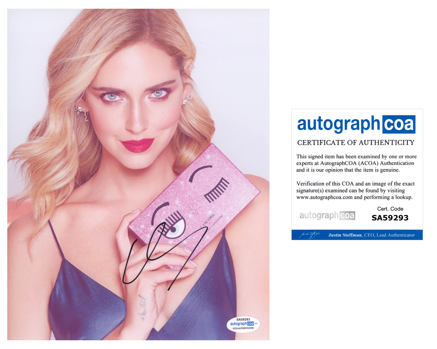 Chiara Ferragni Signed Autographed 8x10 Photo Poster painting Fashion Designer ACOA COA