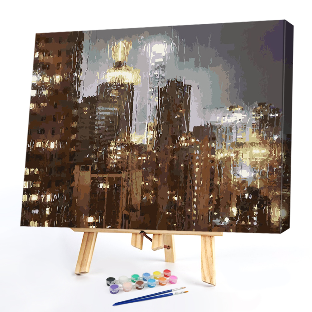 

40x50cm - Paint By Numbers Rain Citys, 501 Original