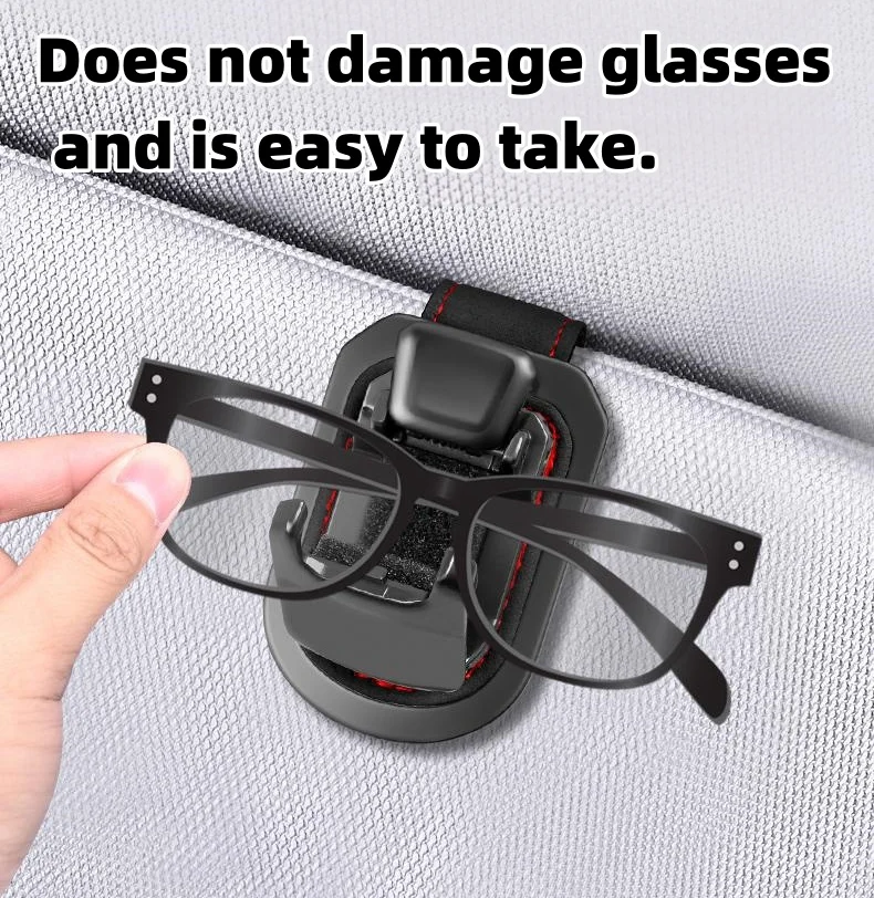 Car-mounted multi-functional suede leather glasses holder