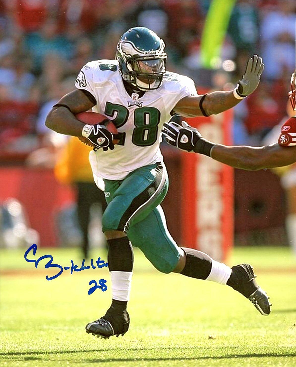 Correll Buckhalter autographed 8x10 Broncos Eagles In Person Nebraska #7