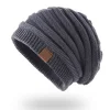 Leather Label Knitted Hat Warm Hat For Men And Women by Inlyline