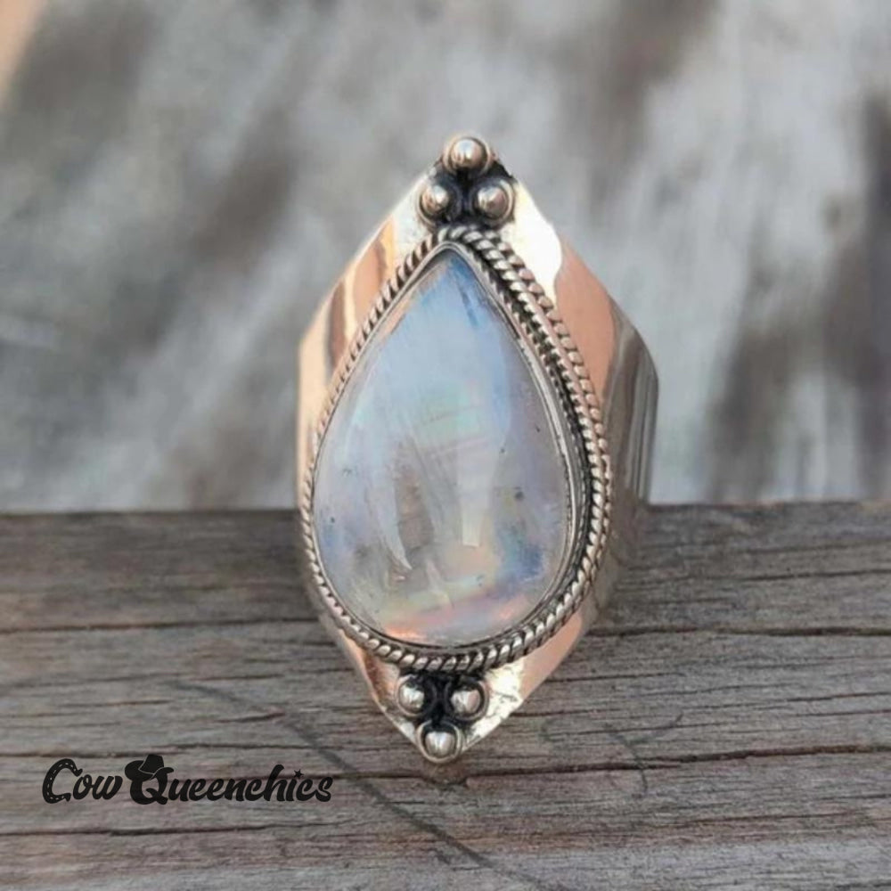 Triangle Moonlight Gemstone Ring 6