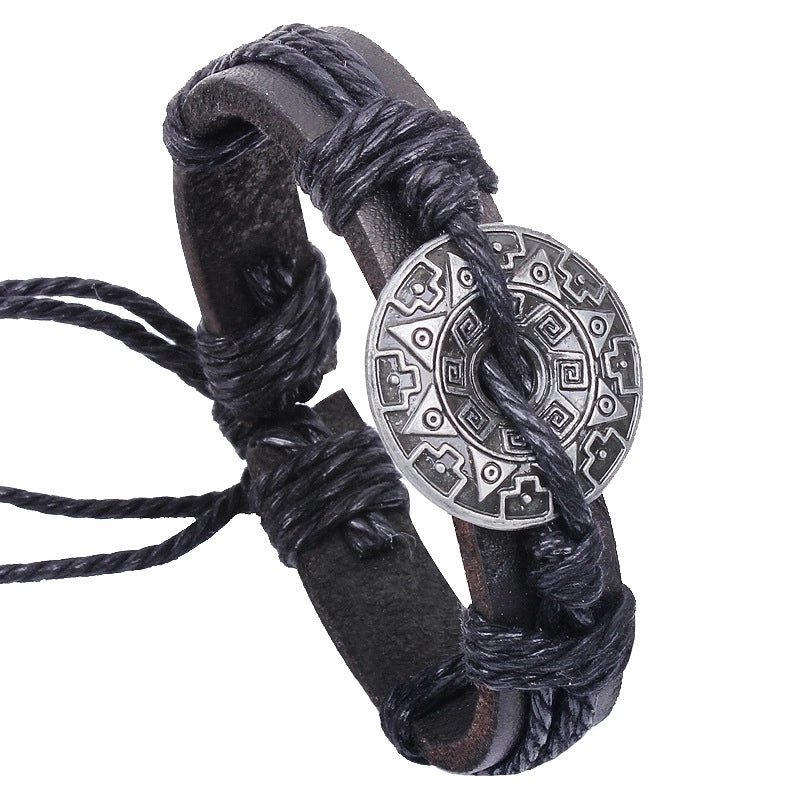 Star Anise Chinese Element Retro Leather Bracelet
