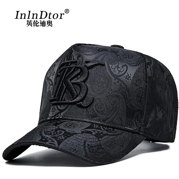 2023Embroidery High top Baseball Cap Mens cashew print outdoor casual Cap face Trim four seasons
