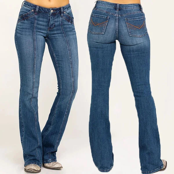 Classic Washed Bootcut Jeans