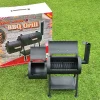 Double barrel mini smoker grill home/outdoor portable small grill