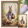 Retro Bunny - 11CT Stamped Cross Stitch - 40*60cm