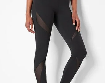 pornhint Pornhint Black Mesh Leggings ¥ Butter Soft Yoga Pants ¥ Skin Fit Women Gym Pants