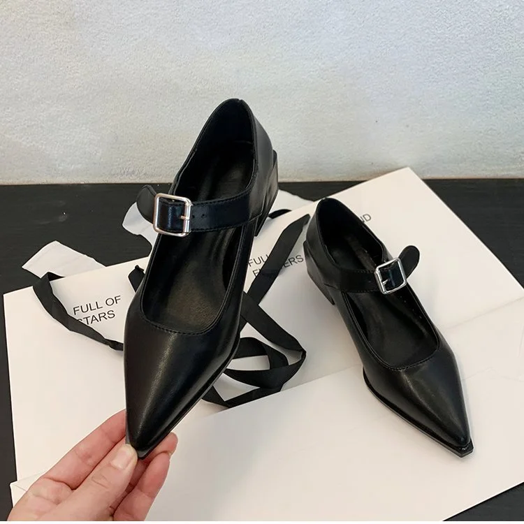 Churchf Churchf 2023 New British Style One Word Belt With Small Leather Shoes Wear Fashion Mary Jane Shoes Women's Shoes